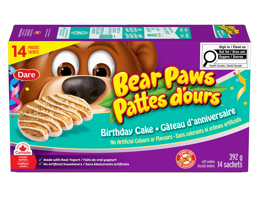 Package for Bear Paws Birthday Cake Cookies