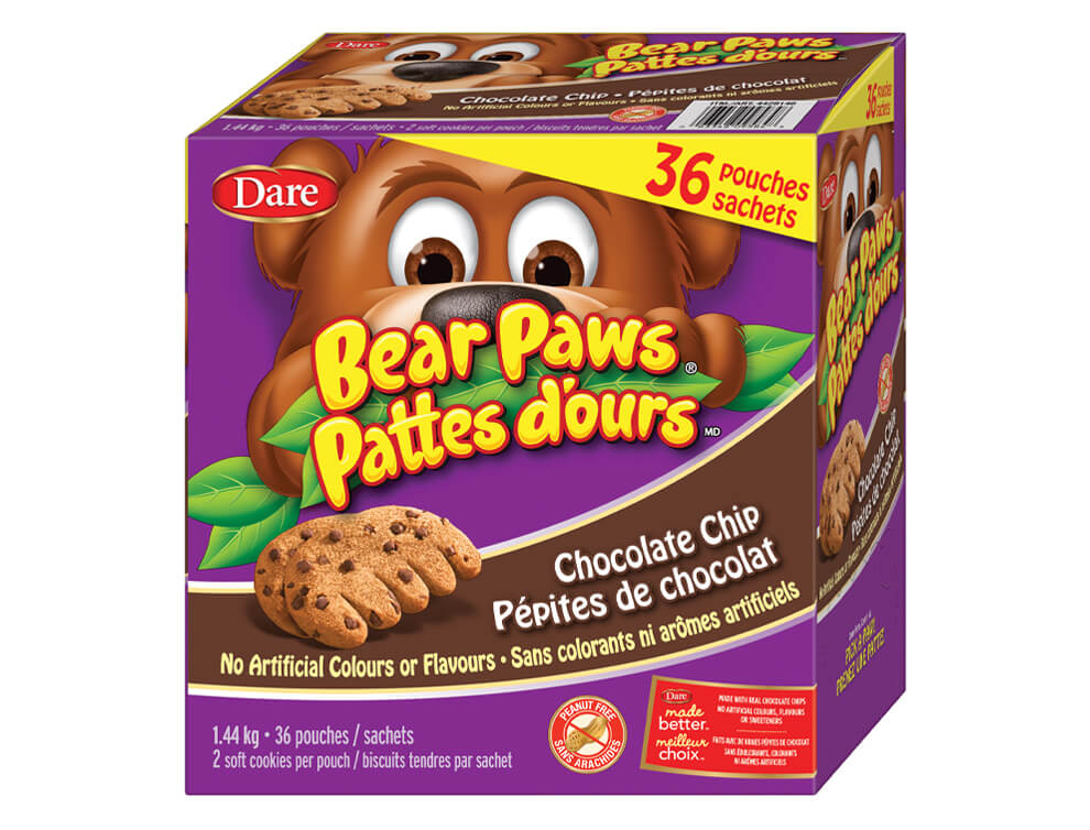 Package for Bear Paws Chocolate Chip Cookies