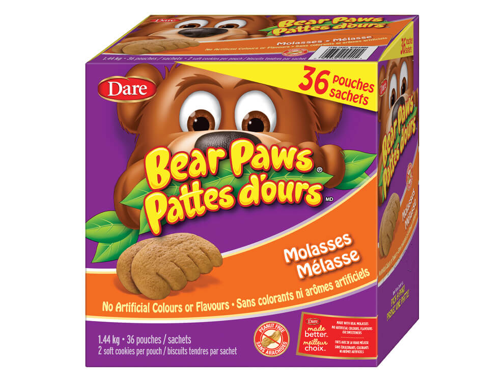 Package for Bear Paws Molasses Cookies