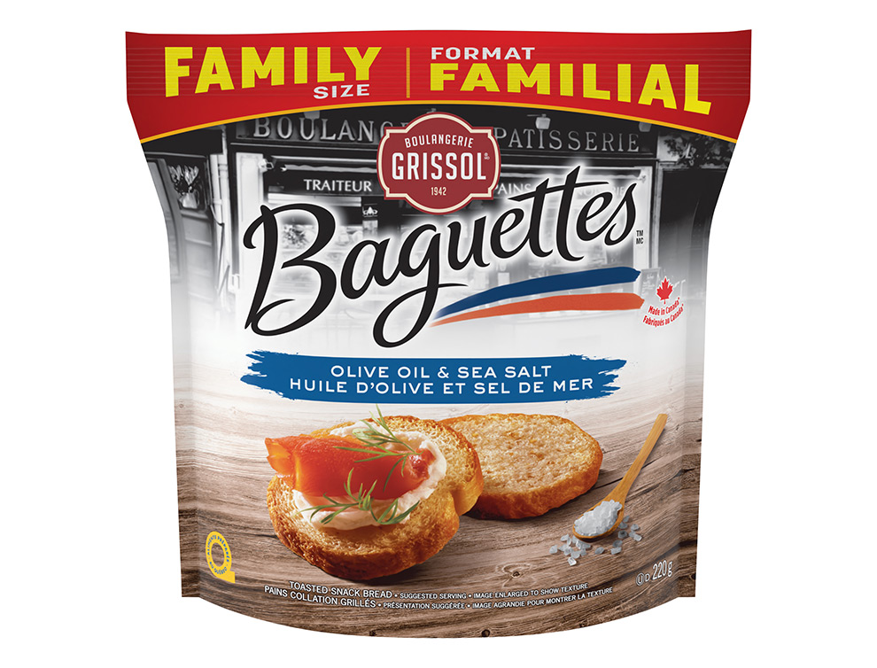Package for Boulangerie Grissol Baguettes Huile d’olive et sel de mer