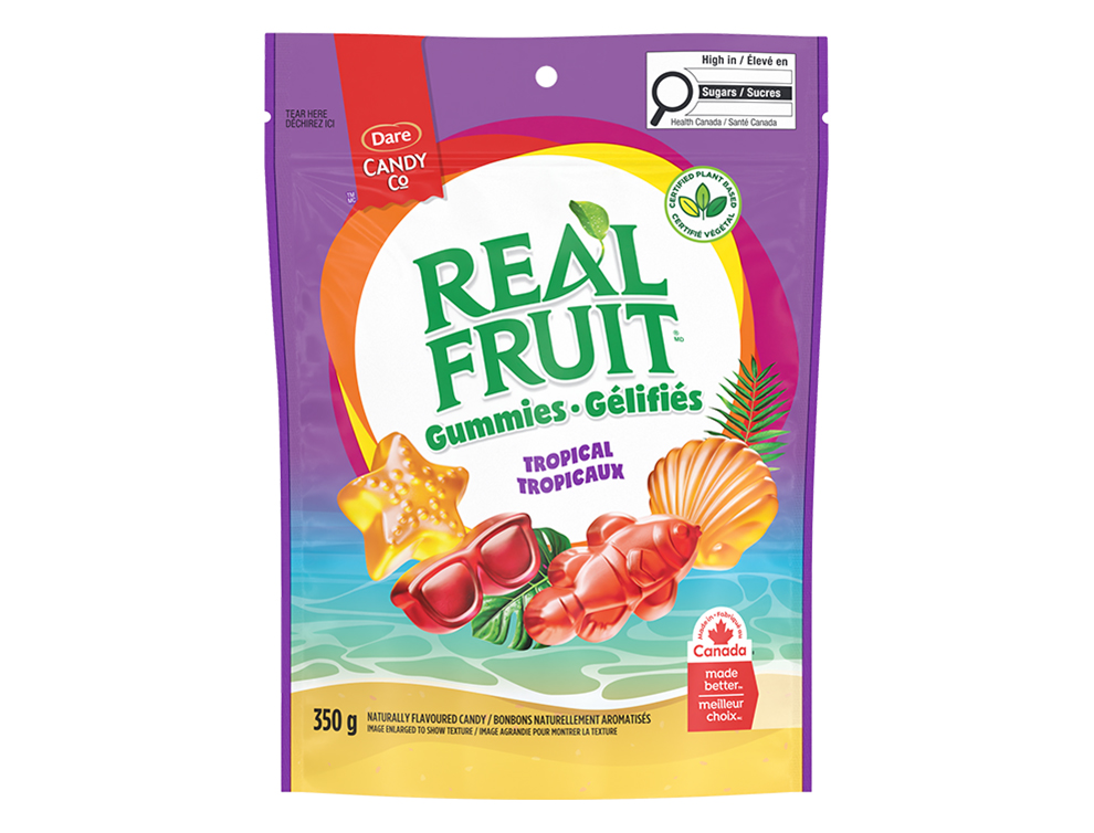 Package for Dare REALFRUIT Tropical Gummies